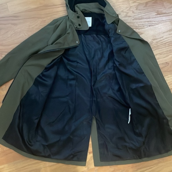 Avec les Filles BELTED MOTO TRENCH RAINCOAT dark green size XS - Picture 11 of 14